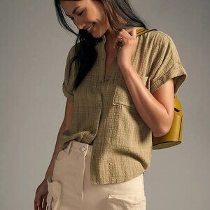 Cloth & Stone Short-Sleeve Buttondown Shirt Size Large